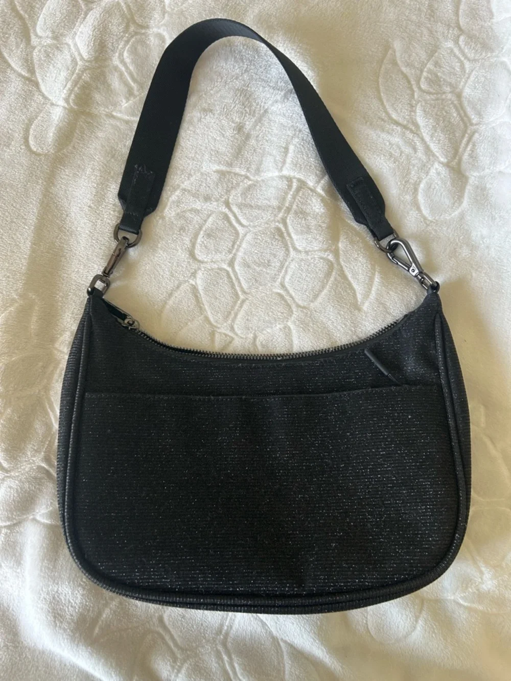 Lululemon Athletica Black Sparkle Shoulder Purse - Picture 2 of 4
